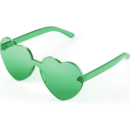 Chic women's rimless heart-shaped sunglasses with clear lenses, a must-have accessory.