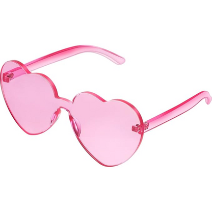 Festival-ready women's rimless heart-shaped transparent eyewear, unique and stylish.