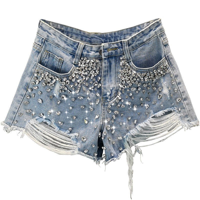Women's ripped wide-leg shorts, perfect for trendy summer casual wear.
