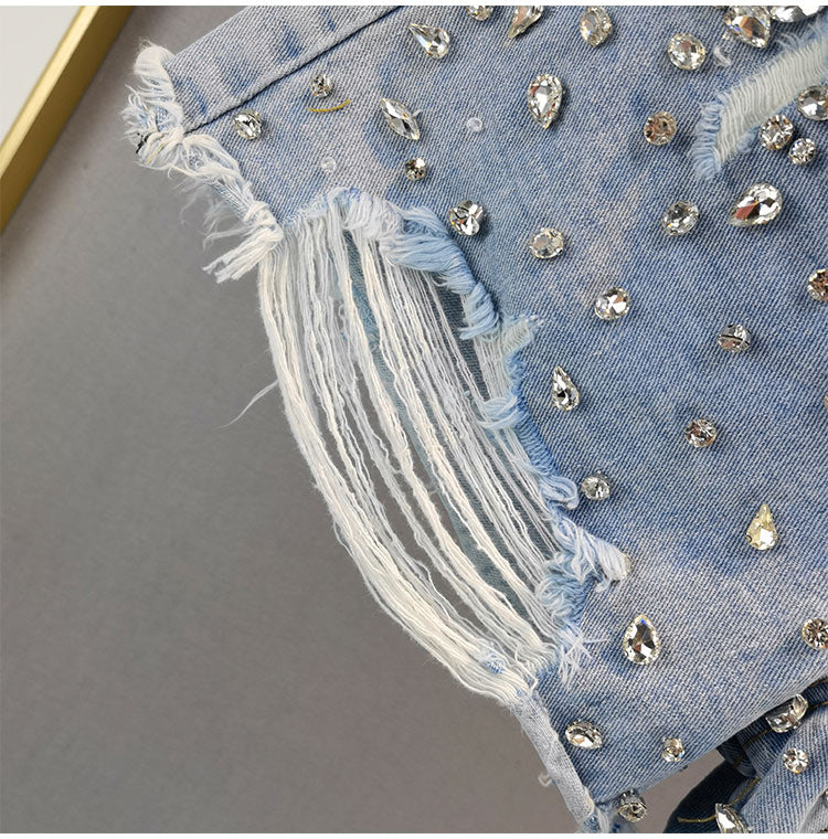 Comfortable distressed wide-leg shorts for women, a must-have for summer casual wear.