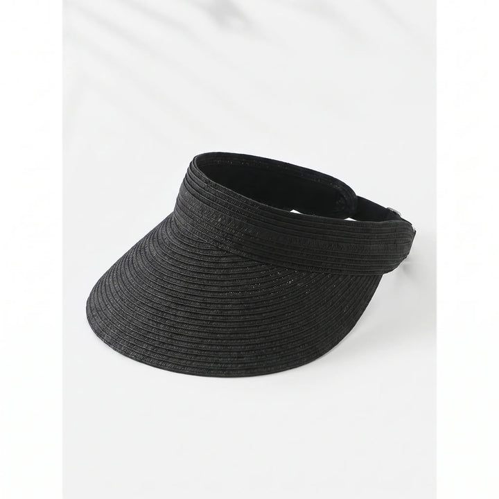 White women's roll-up sun visor for ultimate sun protection & style during summer travel and beach trips.
