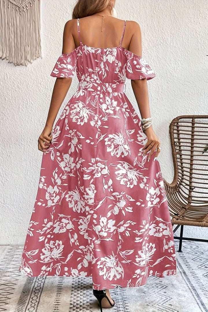 Chic cold shoulder maxi dress for women, ideal for date night, summer, or elegant occasion wear.