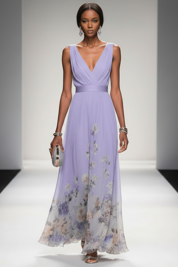Stylish floral maxi dress for women, an elegant long summer dress, perfect for special events.