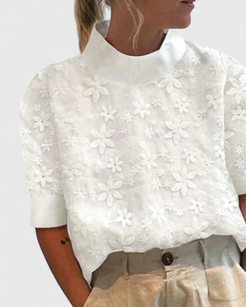 Women's Rosalyetta elegant white long sleeve blouse for office or casual chic. Refined, versatile fashion top.