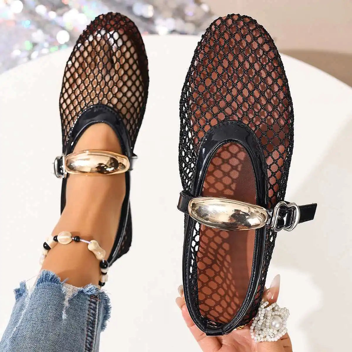 Breathable Rosavelle women's casual flats, mesh design for summer comfort.