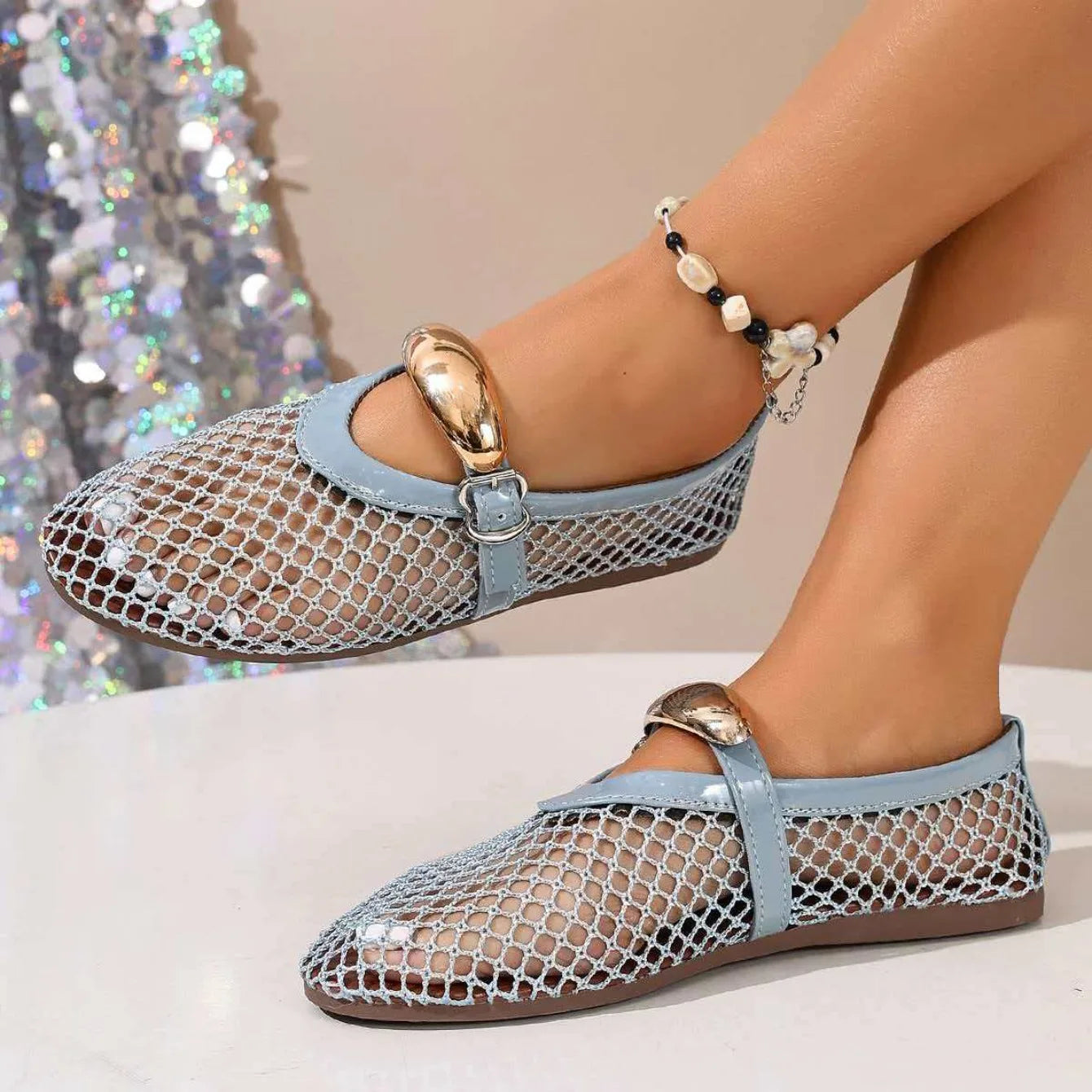 Slip-on Rosavelle mesh ballet flats, women's comfortable footwear for spring casual.