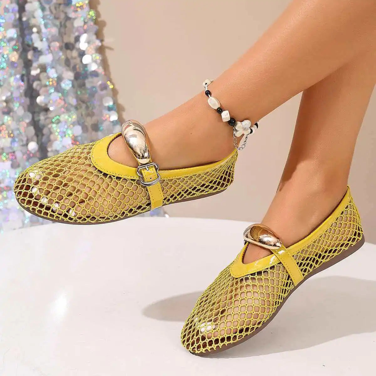 Lightweight Rosavelle mesh ballet flats for women, slip-on comfort for spring.