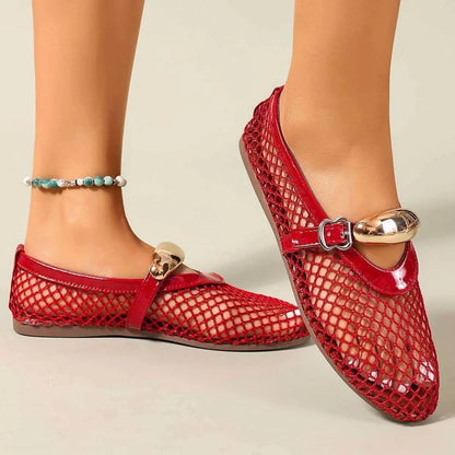 Summer casual women's flats, Rosavelle breathable mesh ballet style.