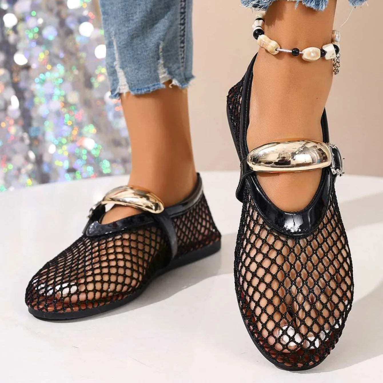 Rosavelle women's mesh comfort flats, perfect slip-on footwear for warm days.