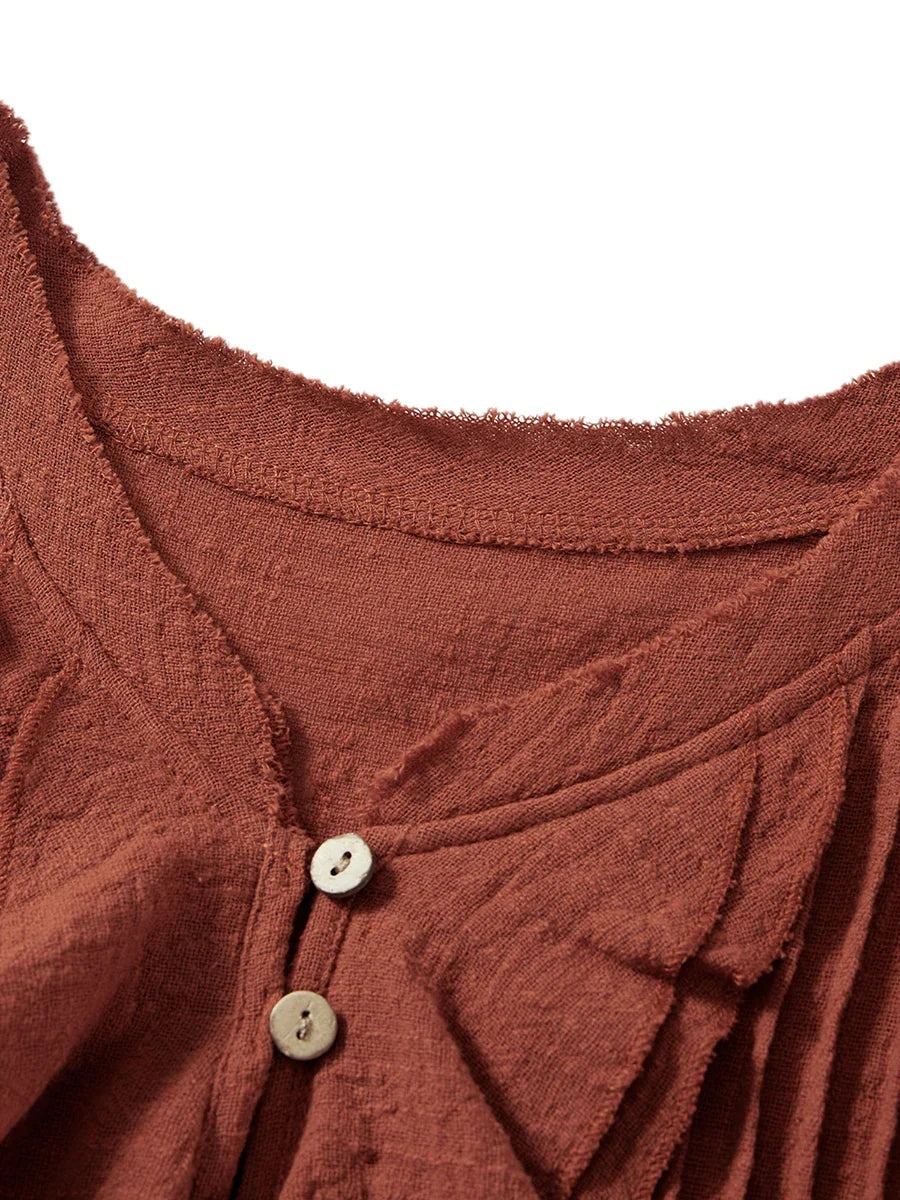 Relaxed fit women's top, ideal casual wear with a trendy ruffle front.
