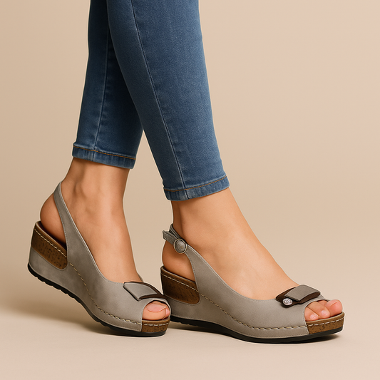 Women's Savina Sling Wedges, chic & comfortable with bow detail. Perfect all-day versatile footwear.