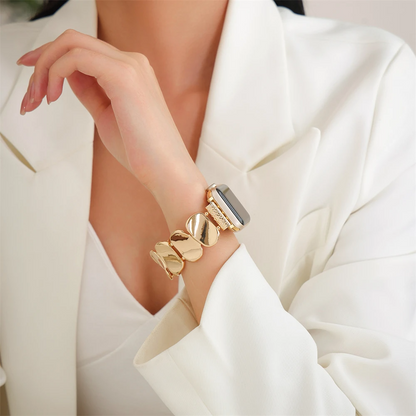 Durable sculpted watch band for women's smartwatches, a premium metal accessory.