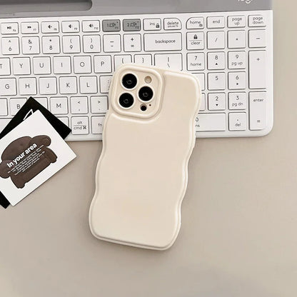 Durable women's iPhone cover with a distinctive sculpted ripple design, providing shock absorption & style.