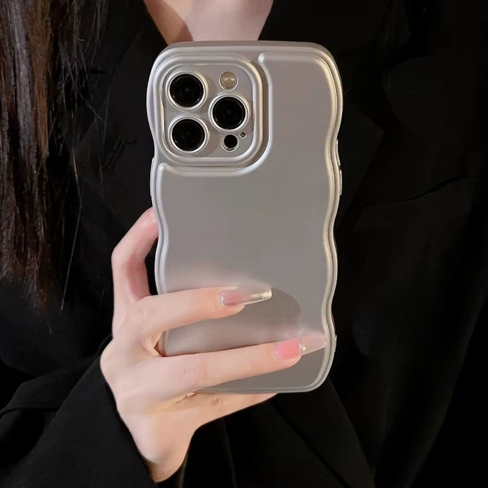 Premium shock-absorbent women's iPhone case with a sophisticated sculpted ripple design & glossy look.