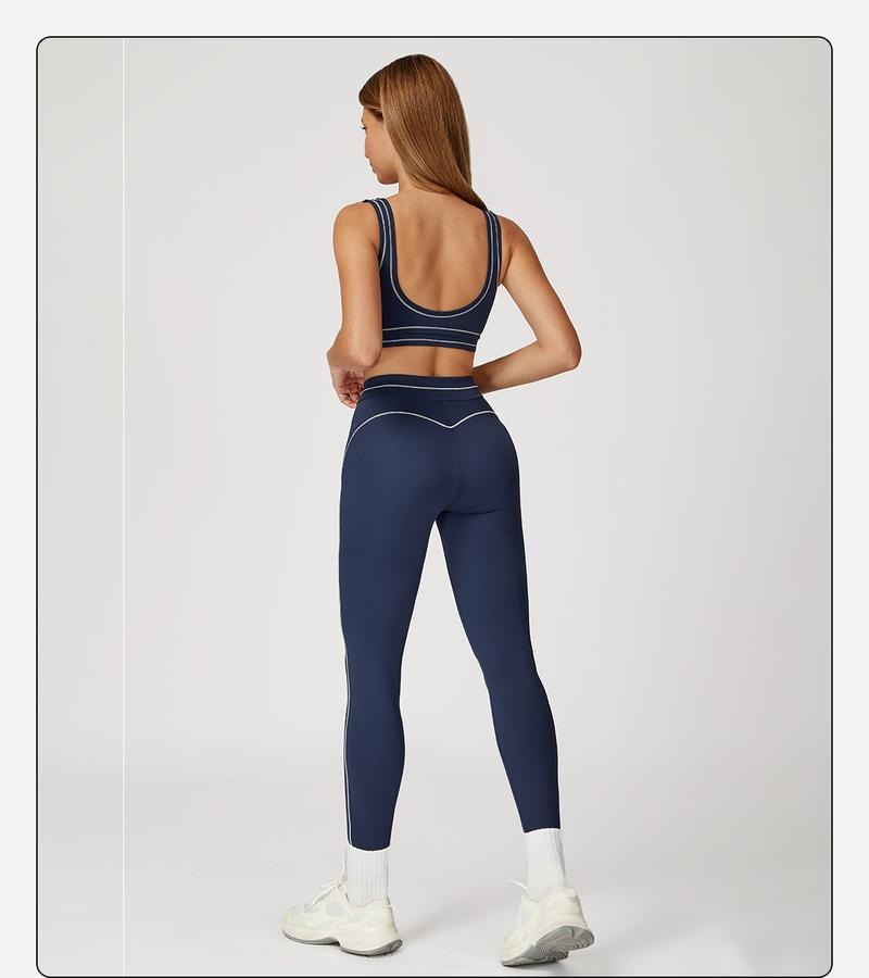 Stylish women's fitness apparel set: sculpting high-rise leggings & a supportive sports bra.