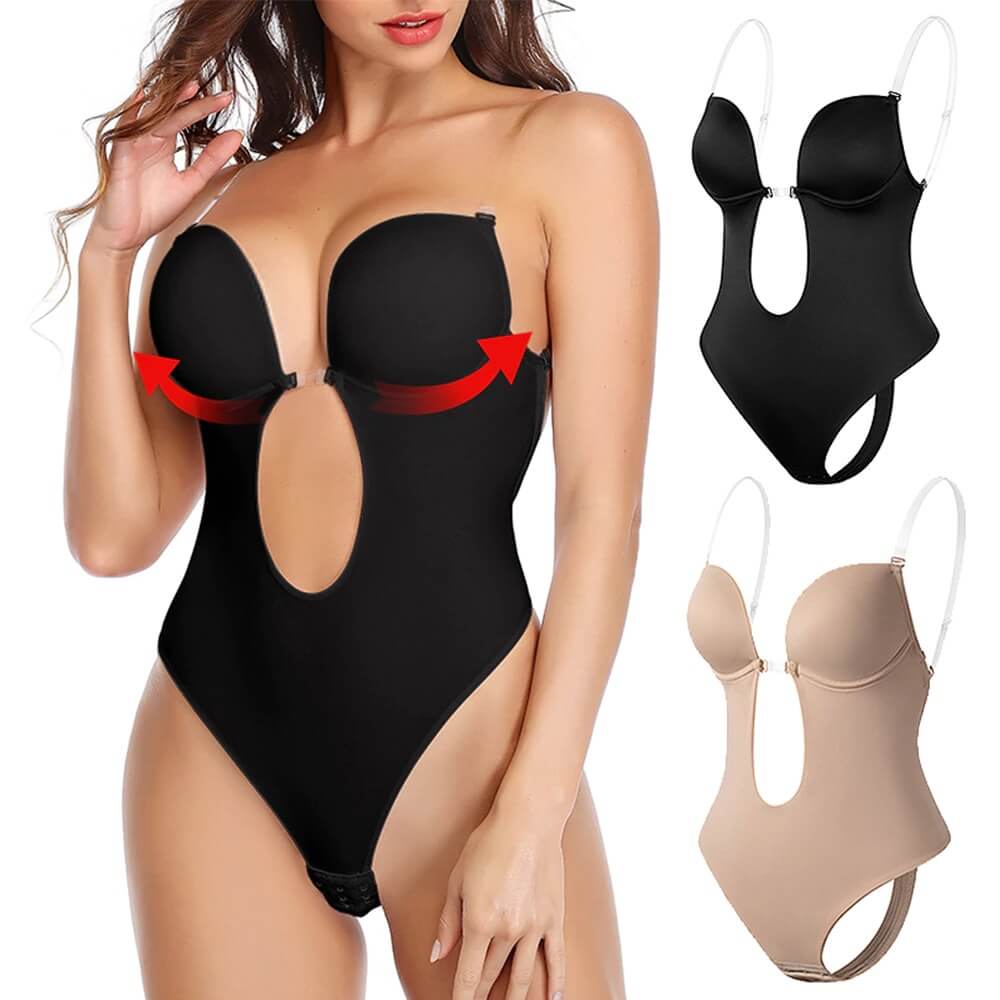 Women's seamless backless bodysuit shaper for a smooth, invisible silhouette under any outfit.