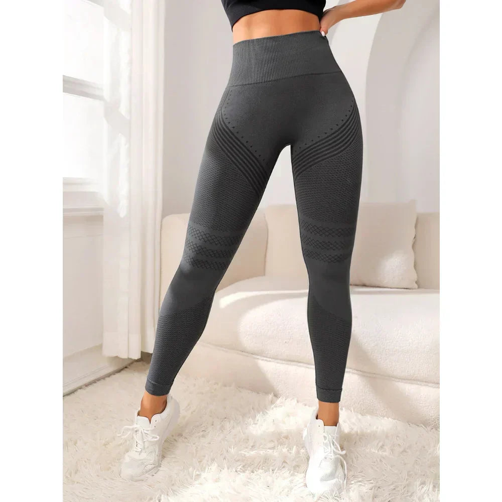 Yoga-ready women's seamless leggings, comfortable & booty-lifting. Essential fitness apparel.