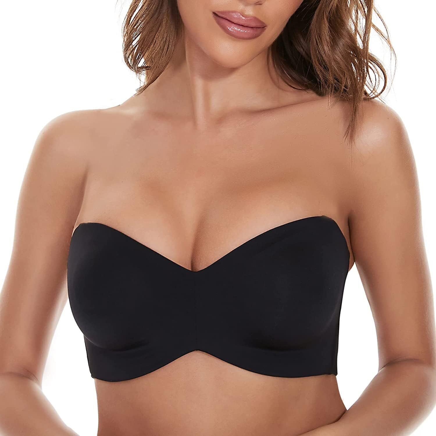 Women's seamless plus-size bra with adjustable straps, offering all-day comfort & smooth look for fuller busts.