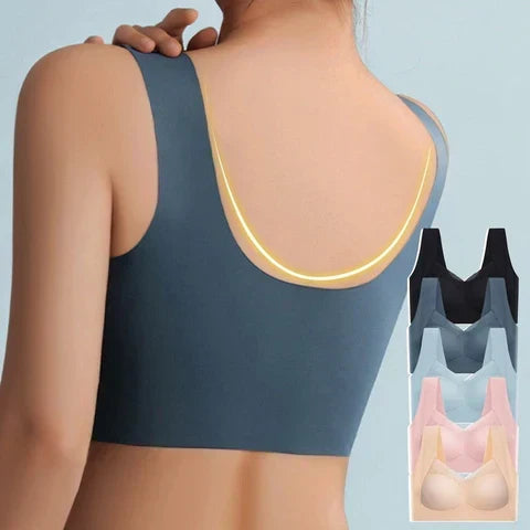 Stretch seamless bra for women, featuring wireless comfort and gentle push-up. All-day smoothing support.
