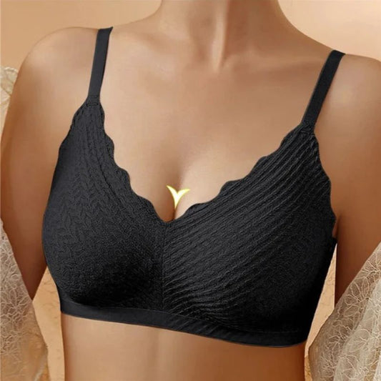 Women's seamless wireless comfort bra in a neutral tone, offering soft, breathable everyday support.
