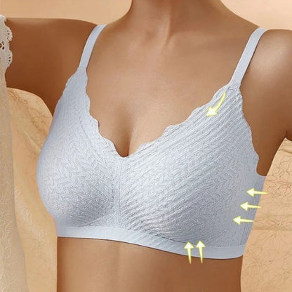 Front view of a women's seamless wireless comfort bra, providing ultimate comfort and soft, flexible support.
