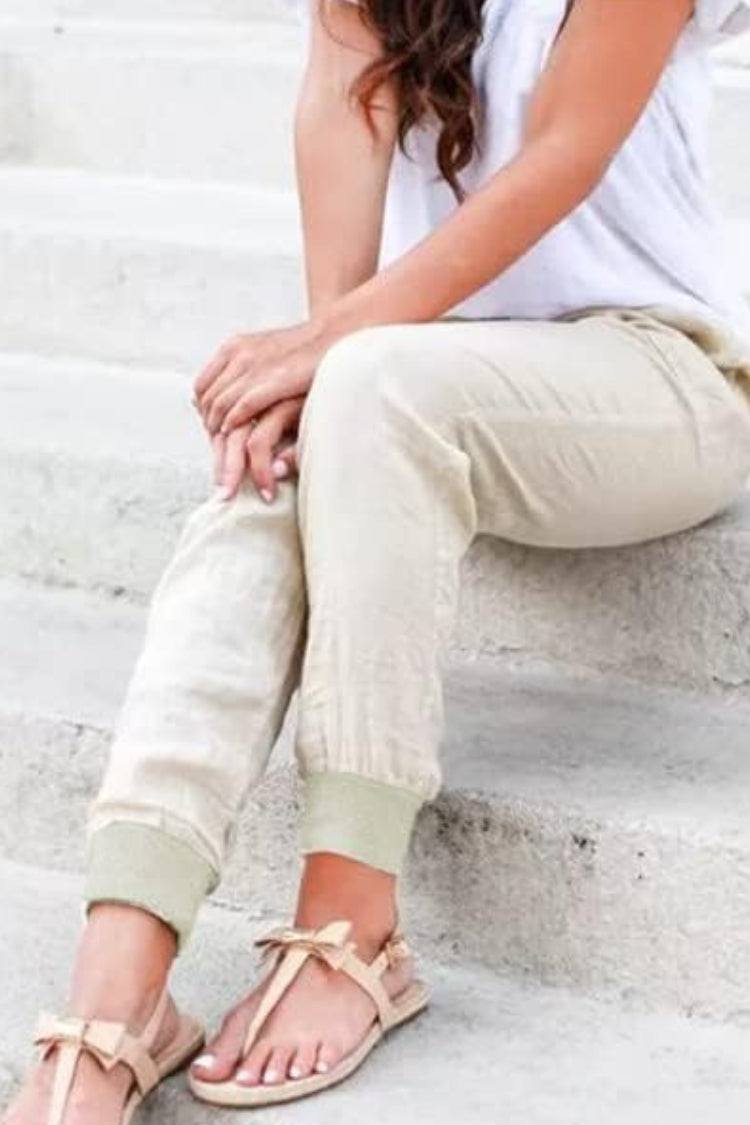 Full view: Women's Sedona relaxed fit jogger trousers, drawstring waist, tapered legs & comfy ankle cuffs.