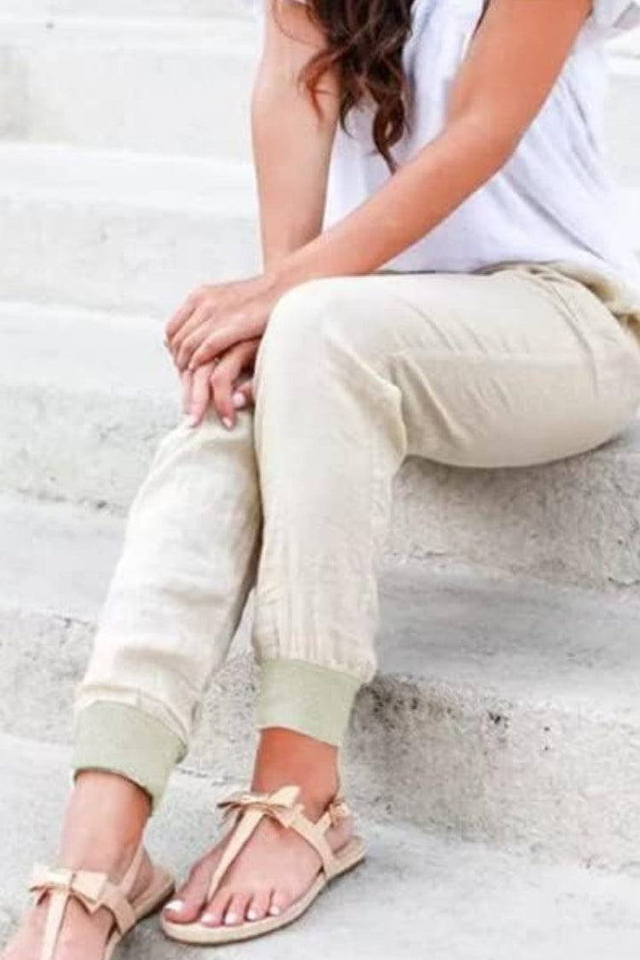 Full view: Women's Sedona relaxed fit jogger trousers, drawstring waist, tapered legs & comfy ankle cuffs.