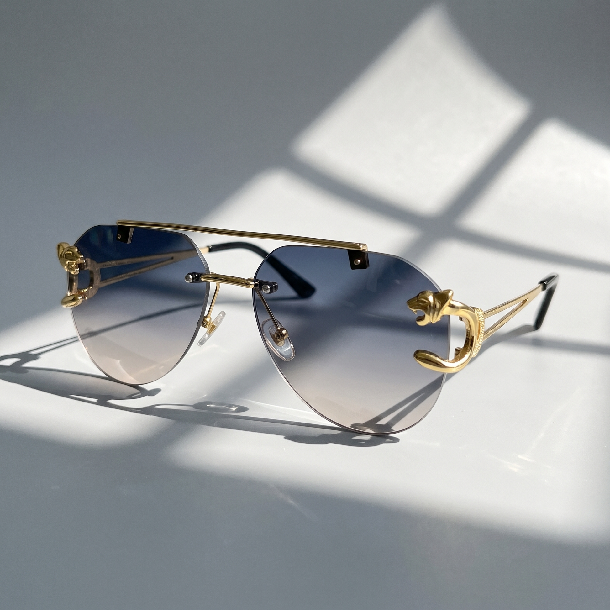 Modern gray semi-rimless vintage sunglasses for women, featuring UV protection and scratch-resistant lenses.