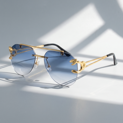 Classic black semi-rimless vintage style sunglasses for women with advanced UV protection.