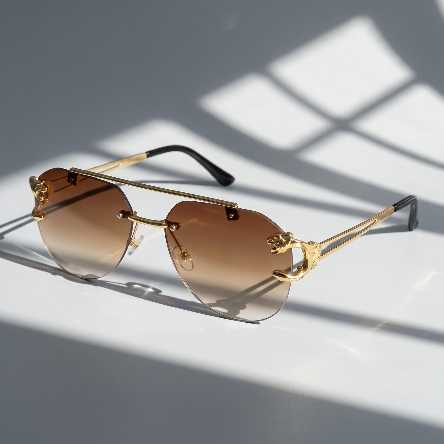 Chic green semi-rimless vintage sunglasses, a women's fashion accessory with essential UV protection.