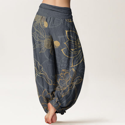 Flowy women's bohemian Serene Harem Pants for yoga, meditation, and relaxed comfort.