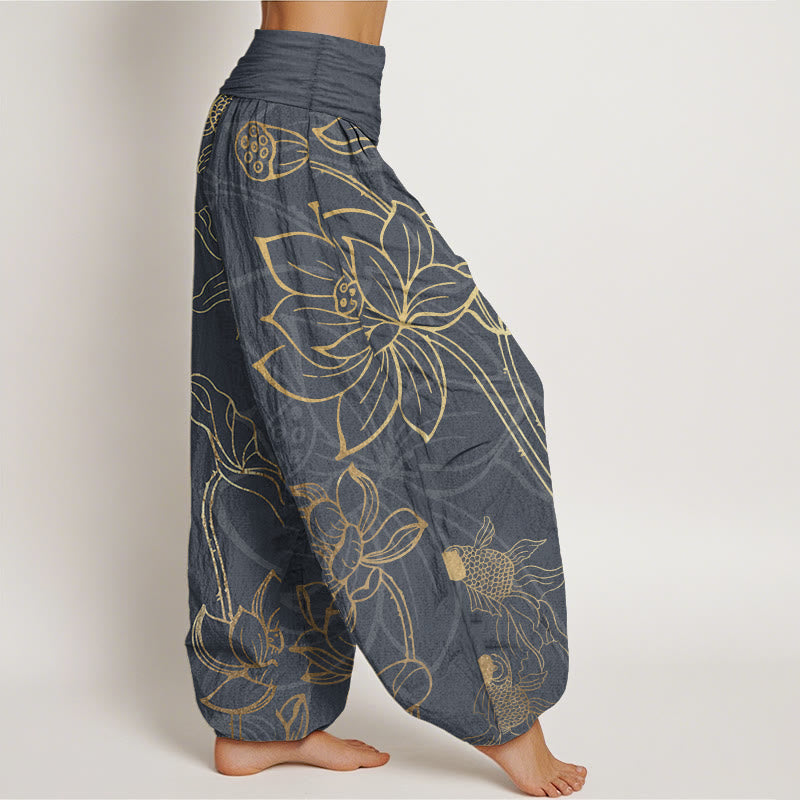Women's activewear harem pants, comfortable & stylish for yoga, meditation, & lounging.