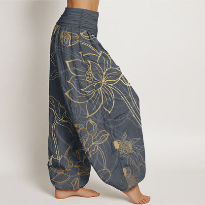 Women's activewear harem pants, comfortable & stylish for yoga, meditation, & lounging.