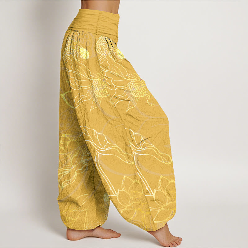 Versatile women's harem pants for yoga, meditation, lounging & everyday relaxed wear.