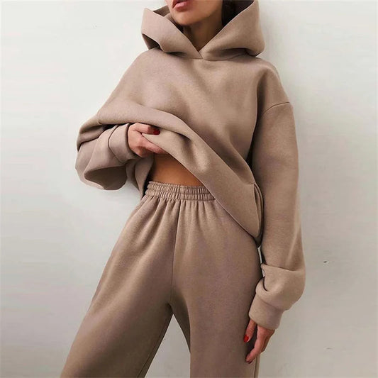 Women's Serenity ultra-soft hoodie and jogger loungewear set in relaxed fit for cozy comfort.