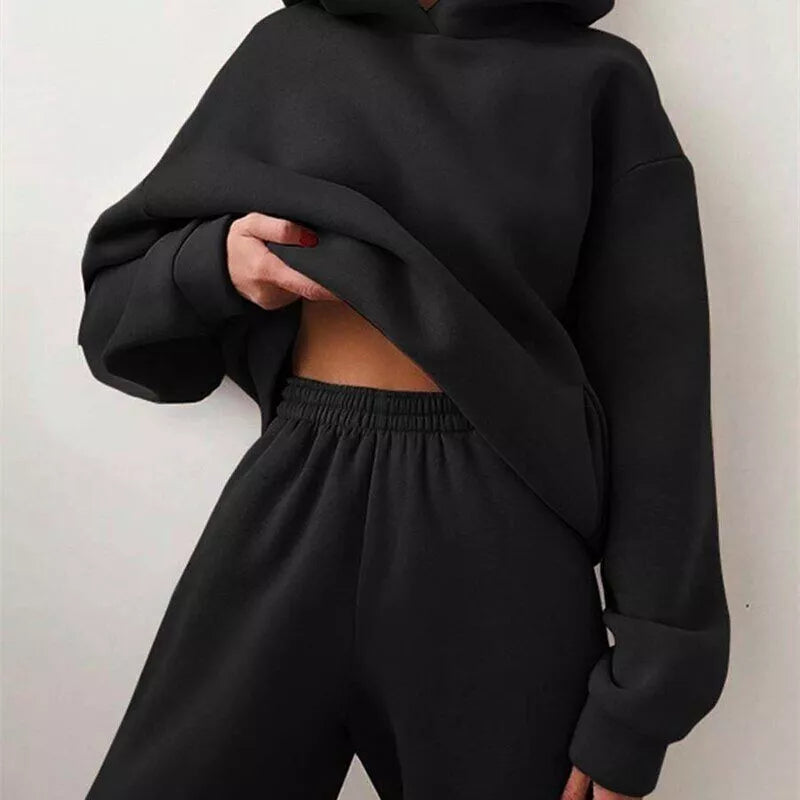 Relaxed fit women's oversized Serenity hoodie and jogger set, ideal ultra-soft loungewear for ultimate comfort.