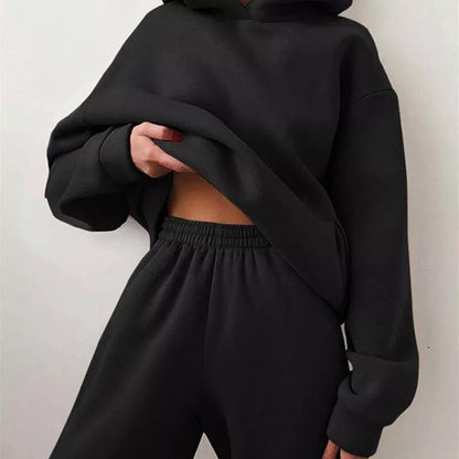 Relaxed fit women's oversized Serenity hoodie and jogger set, ideal ultra-soft loungewear for ultimate comfort.