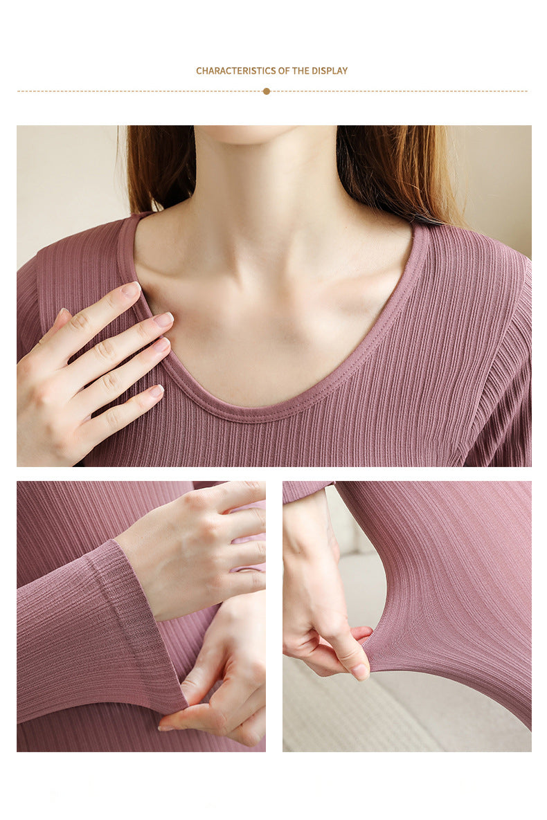 Slim fit women's thermal base layer, offering warmth and a smooth silhouette.