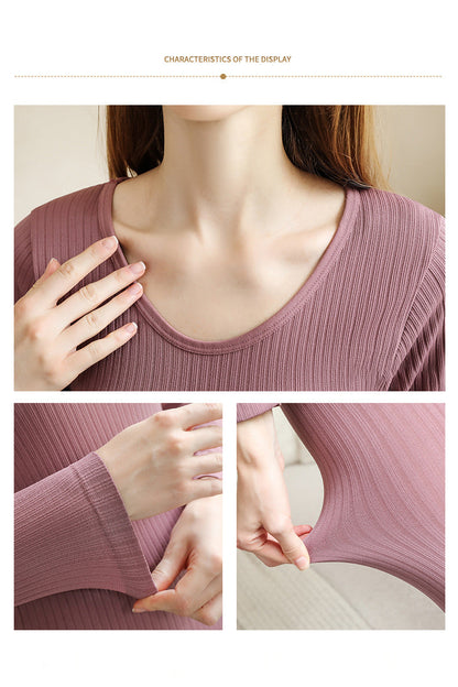 Slim fit women's thermal base layer, offering warmth and a smooth silhouette.