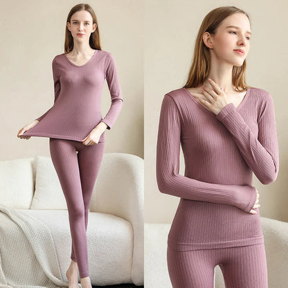 Women's shaping thermal top & bottom, essential warm clothing for winter.