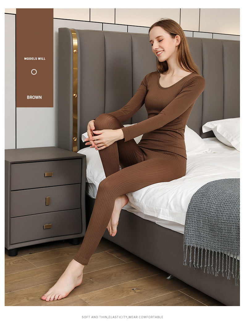 Women's thermal shaping set: soft, warm, and perfect for winter clothing.