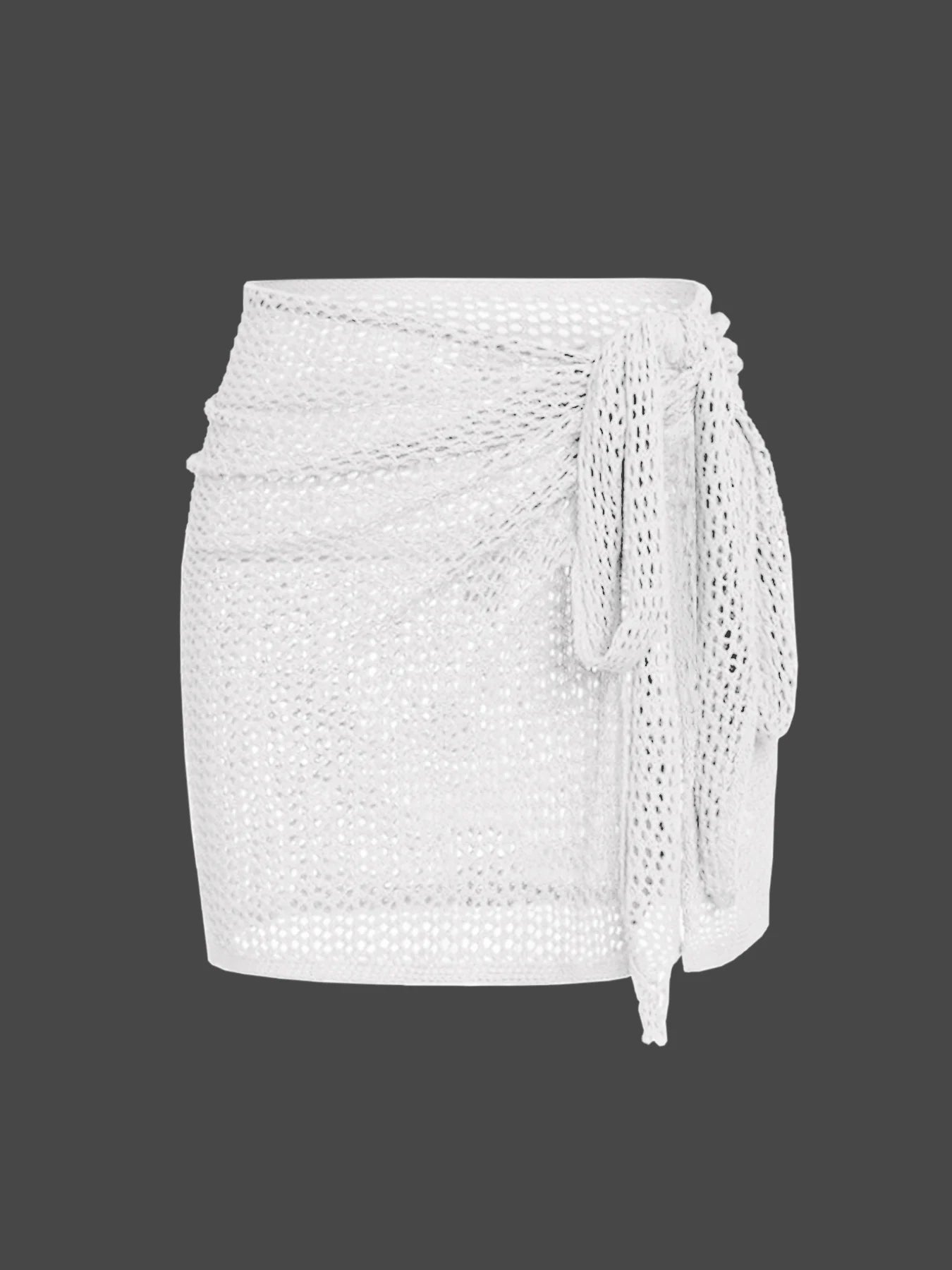 Knit women's sheer beach cover-up skirt, a must-have for summer fashion, swimwear & vacation.