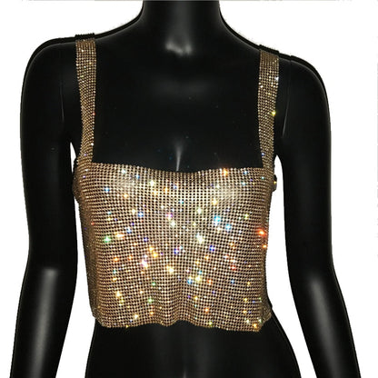 Women's party wear crop top with sparkling bling, perfect for an evening out & clubwear.