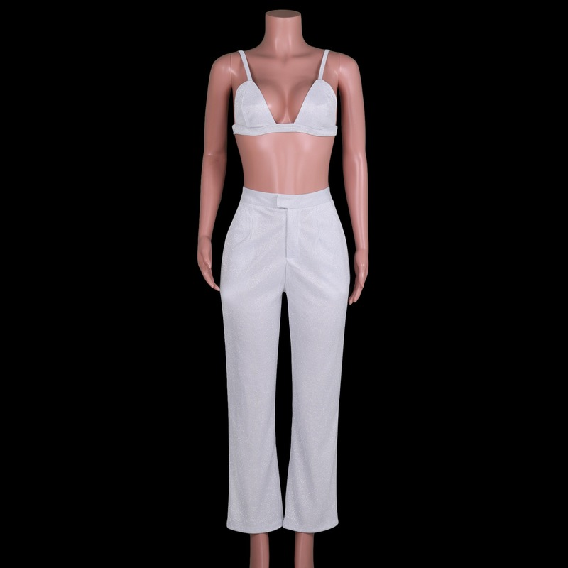 Shimmering silver glitter bra for women, providing a sparkling & dazzling look for any party or evening outfit.