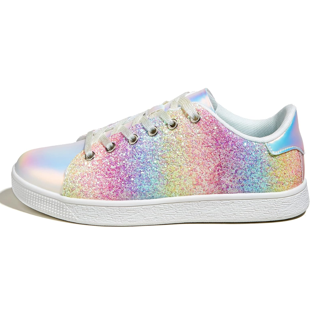 Modern women's sparkling sneakers, designed with lace-up for a trendy, stylish appeal.
