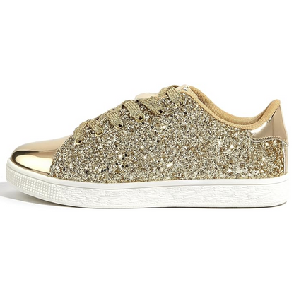 Eye-catching women's shimmering lace-up shoes, ideal for stylish and casual outfits.