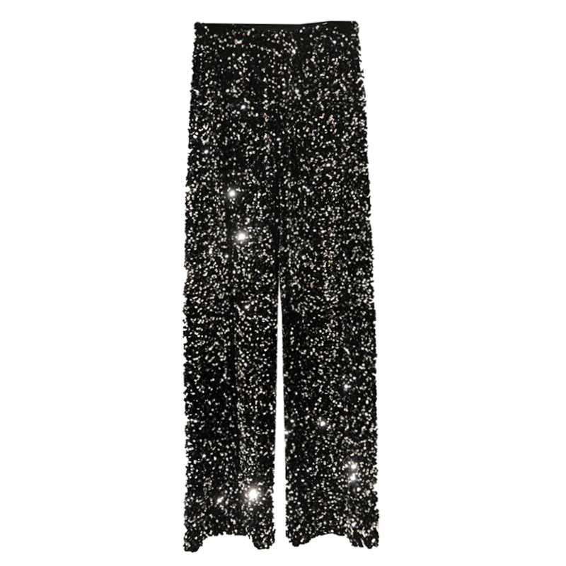 Women's shimmering party pants for a glamorous night out. Stylish and comfortable one-size disco pants.