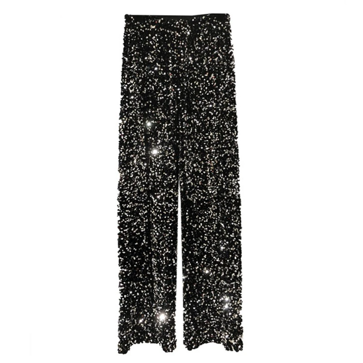 Women's shimmering party pants for a glamorous night out. Stylish and comfortable one-size disco pants.