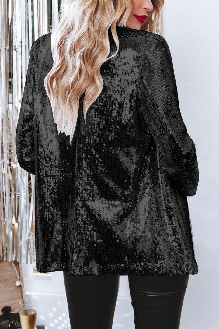 Glamorous women's sequin party blazer. Shimmering tailored evening wear, perfect for making a dazzling statement.