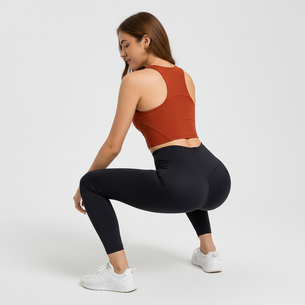 Supportive women's activewear crop top with removable pads, perfect for high-impact workouts & gym.